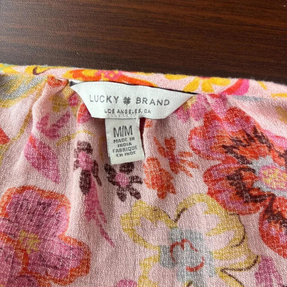 Lucky Brand Medium Women's Floral Tank Top with Tie - Picture 7 of 8